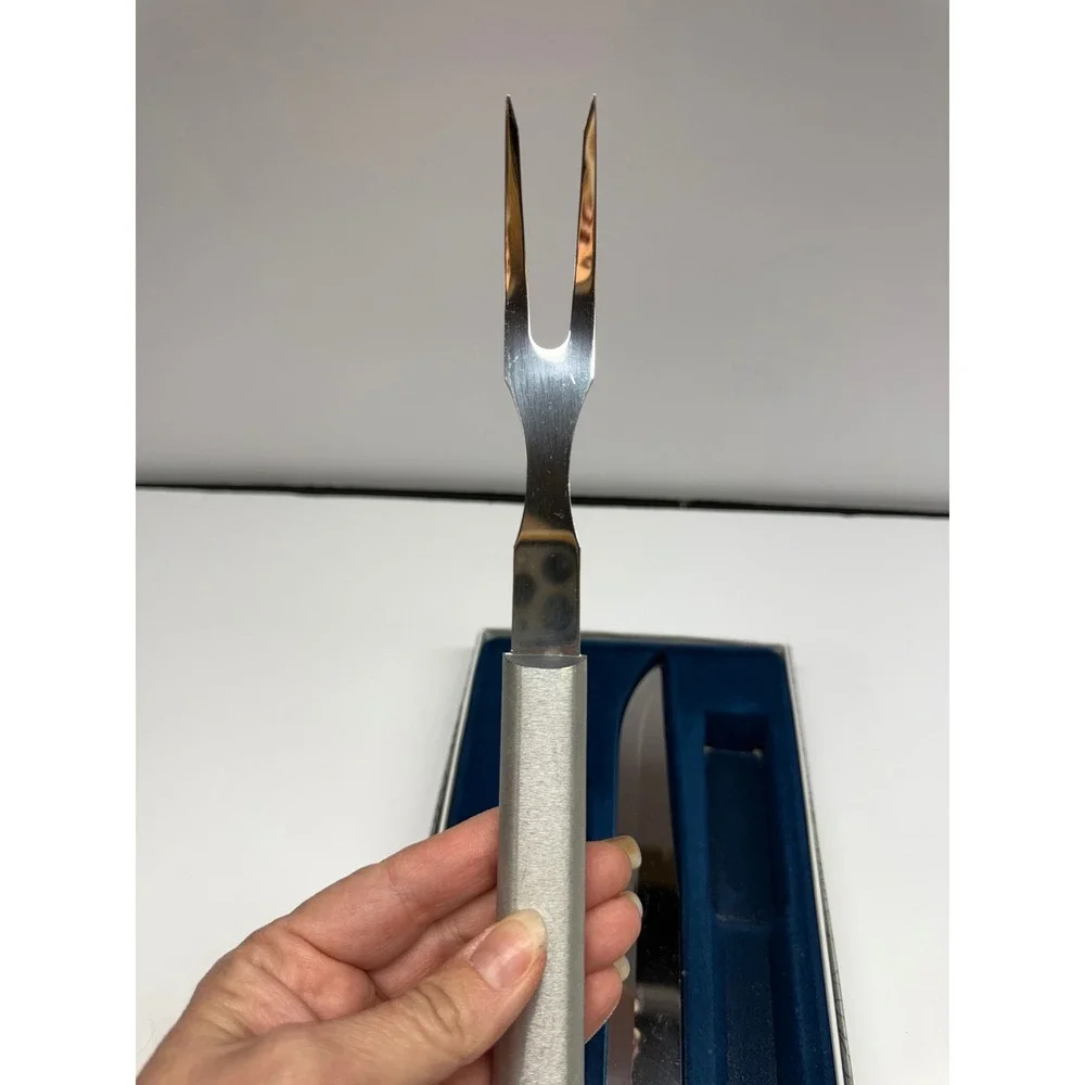 Rada Cutlery Vintage 3 Piece Carving Set Aluminum Handle Knife Fork S3 C Box